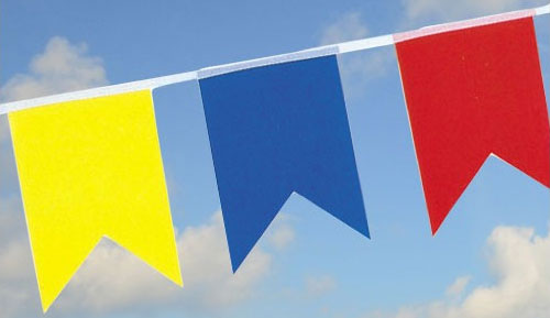 Guirlande multicouleurs avec fanions queues de pie 20 x 30 cm