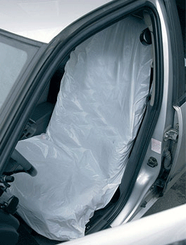 Housses de sièges plastiques blanches en rouleau - Autosignal&eacute;tique