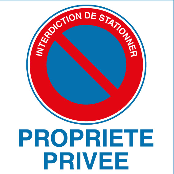 Autocollant interdiction de stationner propriété privée - Autosignalétique