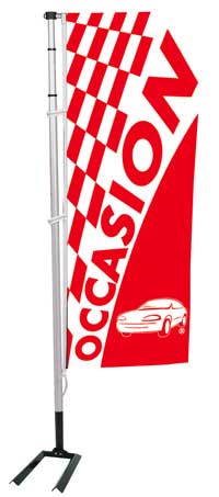 Kit mat et drapeau occasion rouge à damiers 4 m - Autosignaletique