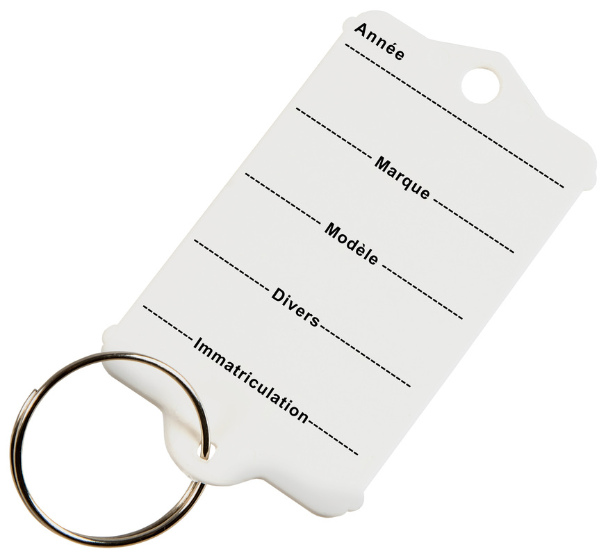 Etiquettes clés plastiques KTAG lot de 200 ex blancs
