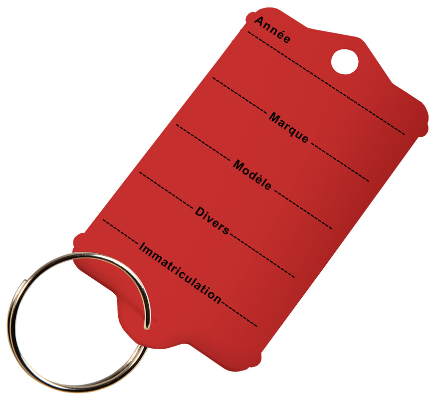 Etiquette clés plastique KTAG rouge