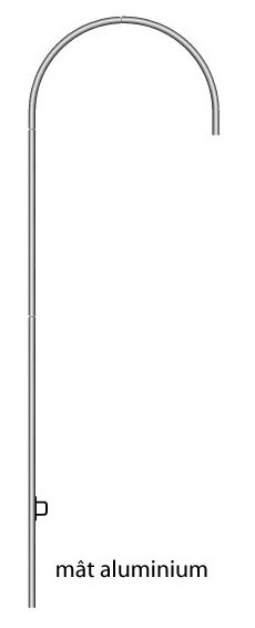 Mât aluminium plumeline 4 m - Autosignal&eacute;tique