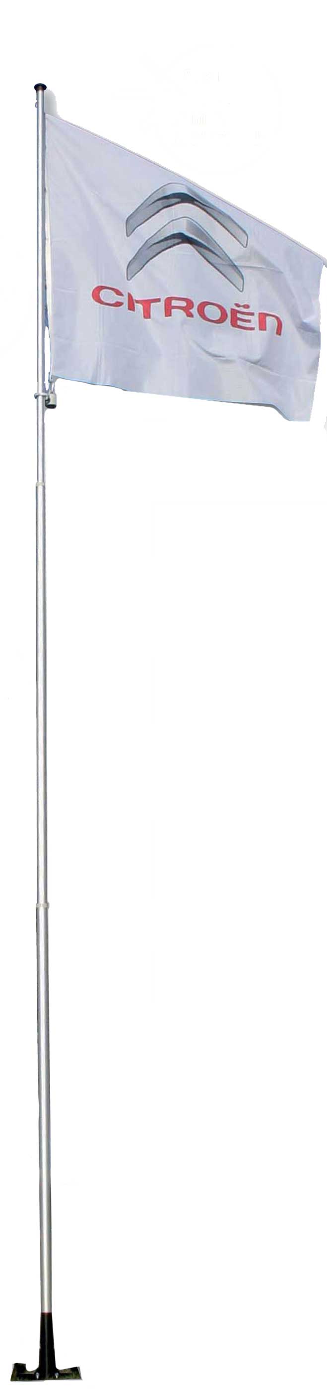 Mât télescopique aluanodise 4 m sans potence - Autosignalétique