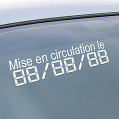 Chiffres digitaux adhésifs blanc mise en circulation - Autosignaletique