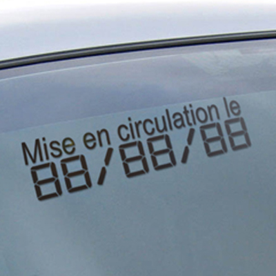 Chiffres digitaux adhésifs noirs mise en circulation - Autosignalétique