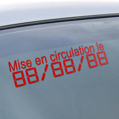 Chiffres digitaux adhésifs rouge mise en circulation - Autosignalétique
