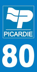 Autocollant plaque immatriculation picardie 80 somme - Autosignal&eacute;tique