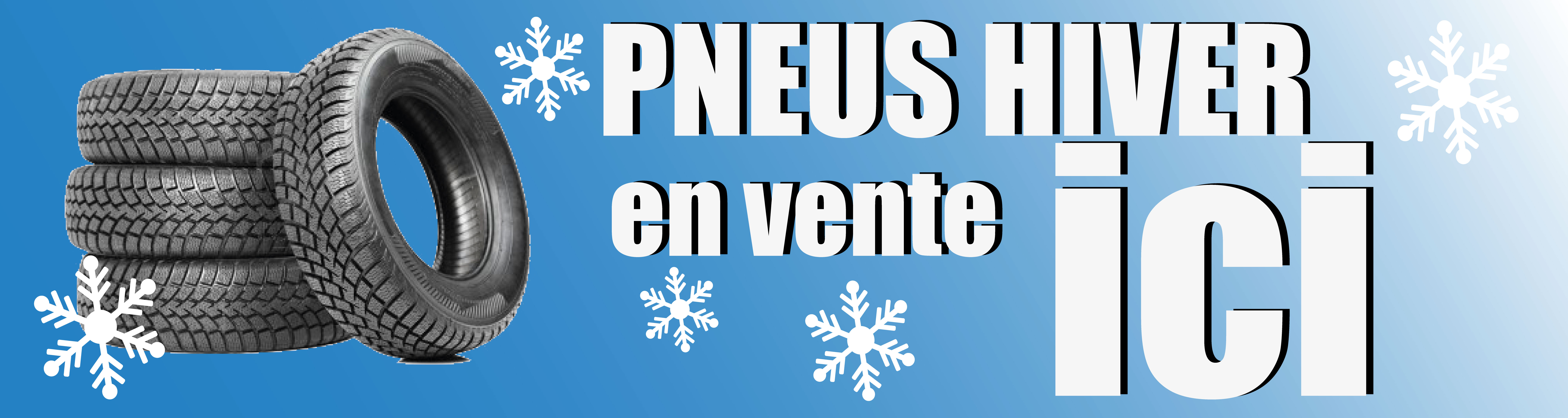 Banderole pneus hiver en vente ici 3 x 0.8 m - Autosignal&eacute;tique