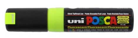 Marqueur pare-brise jaune fluo tête large - Autosignalétique