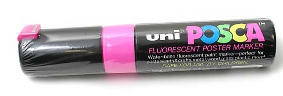 Marqueur pare-brise rose fluo tête large - Autosignaletique