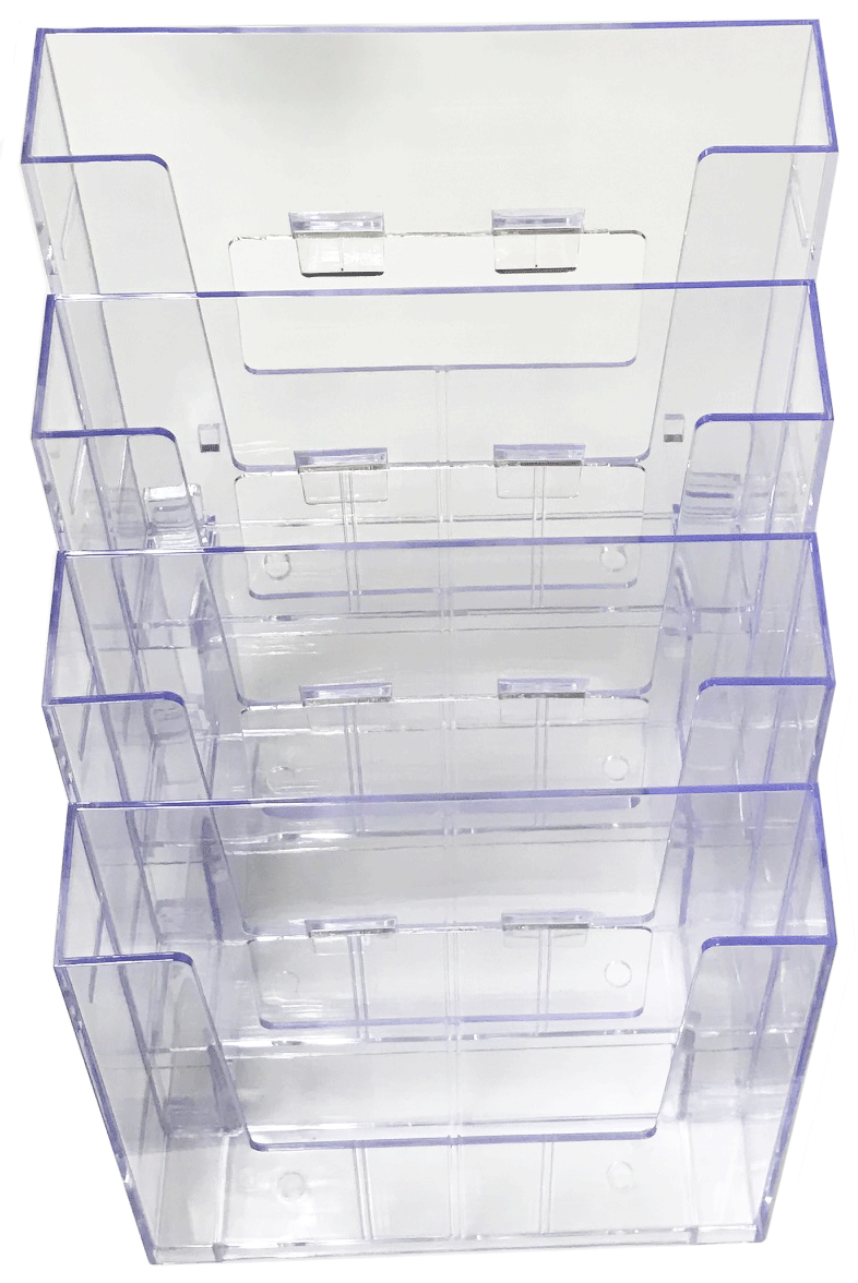 Présentoir a4 plexiglas 4 compartiments ask312 - Autosignal&eacute;tique