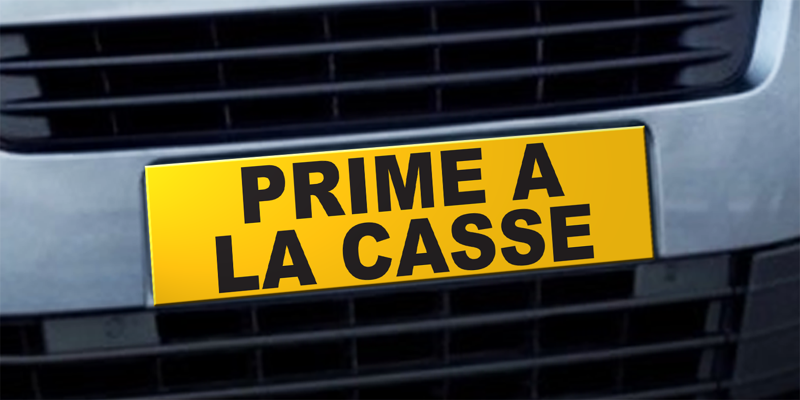 Cache plaque d'immatriculation avantage prime à la casse - Autosignalétique