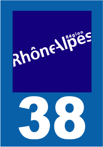 Autocollant plaque immatriculation rhône alpes 38 isère - Autosignal&eacute;tique