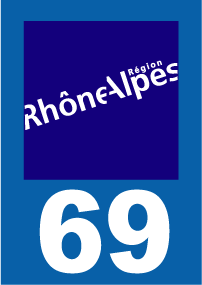Autocollant plaque immatriculation rhône alpes 69 - Autosignaletique