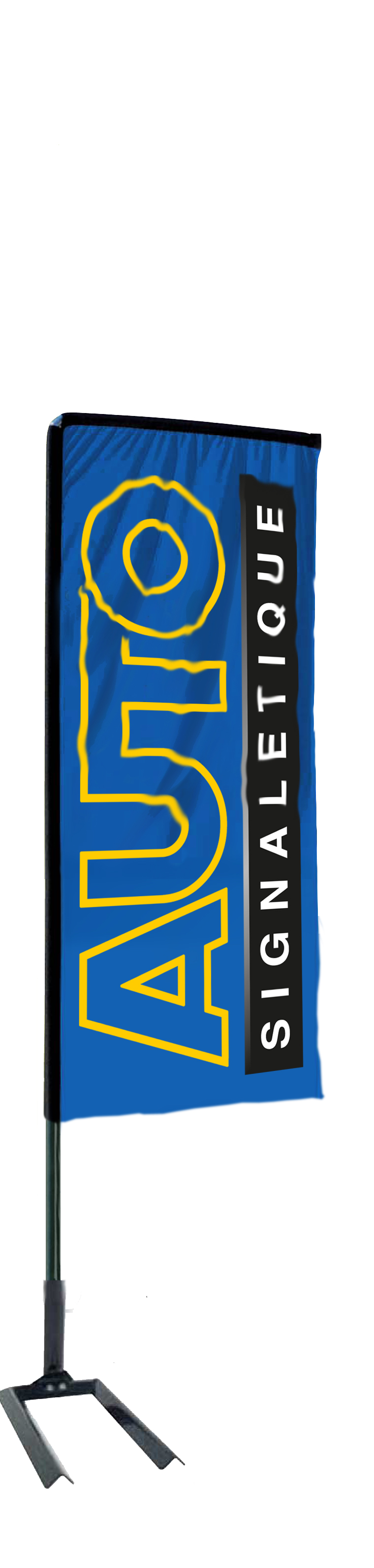 Kit mât salta 2.30 m avec voile 1.35 m personnalisée et pied autocal - Autosignaletique