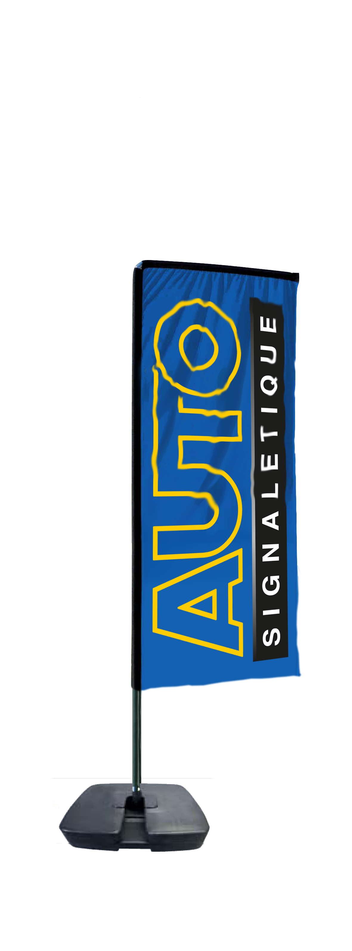 Kit mât salta 2.30 m avec voile 1.35 m personnalisée et pied lesté - Autosignaletique