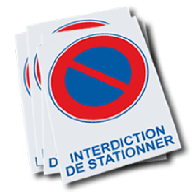 Etiquette adhésive interdiction de stationner dissuasive - Autosignal&eacute;tique
