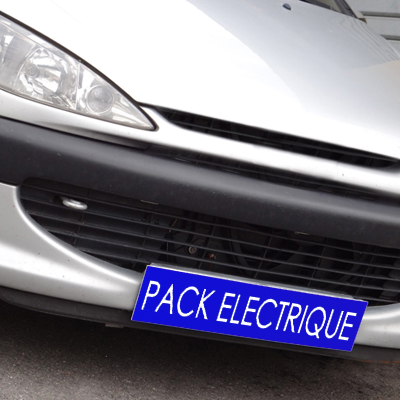 Cache plaque d'immatriculation avantage bleu pack electrique - Autosignalétique