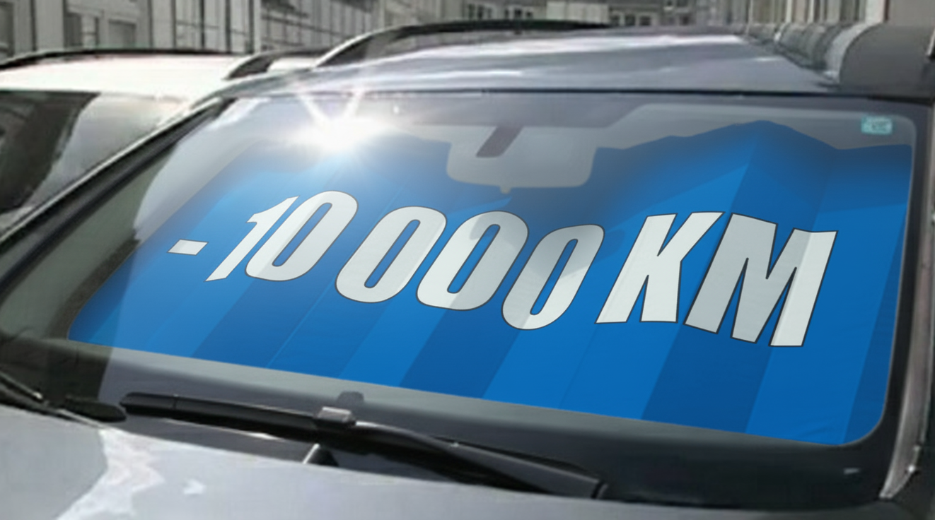 Panneau de pare brise vitraflash -10000 km - Autosignal&eacute;tique