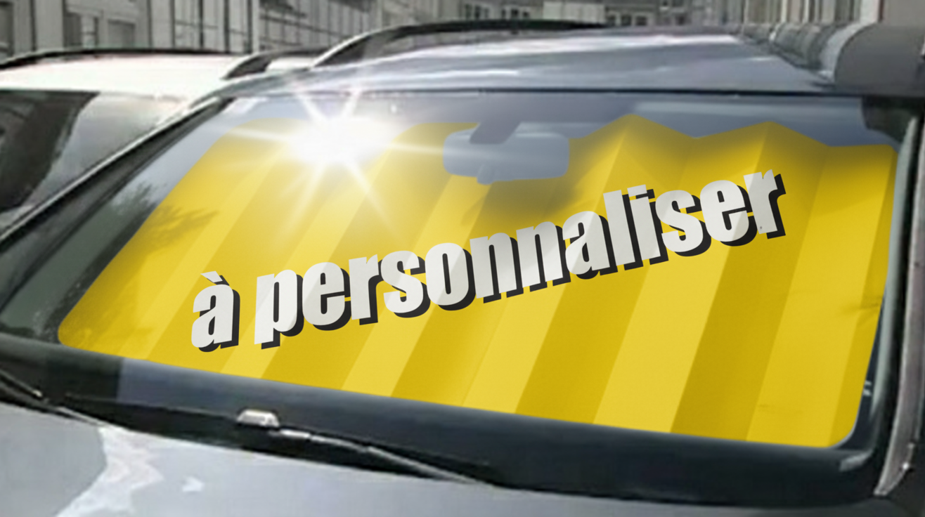 Panneau pare-brise vitraflash personnalisable fond jaune - Autosignal&eacute;tique