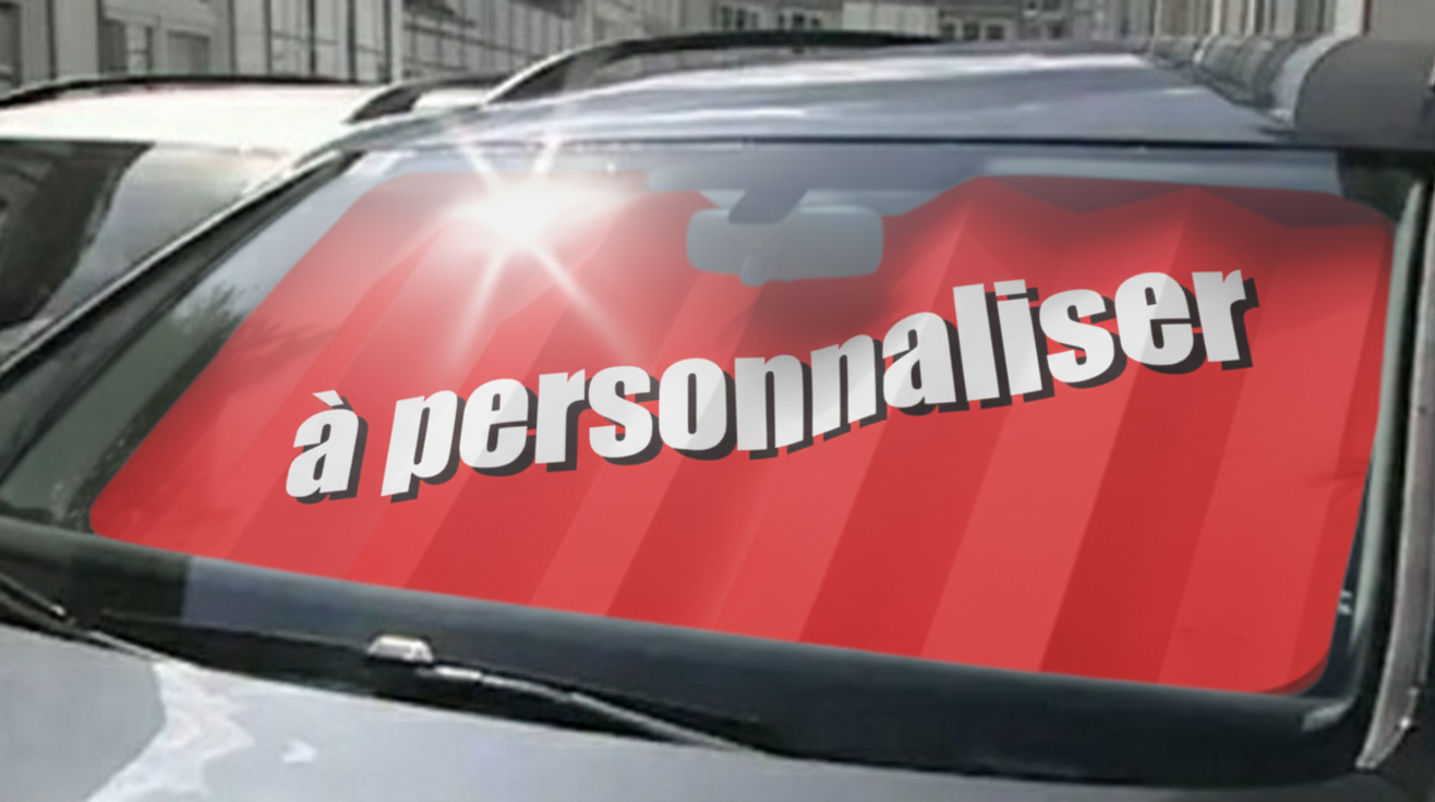 Panneau pare-brise vitraflash personnalisable fond rouge - Autosignaletique