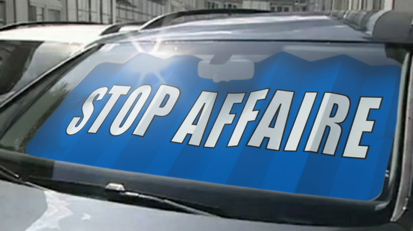 Panneau pare-brise vitraflash stop affaire - Autosignaletique