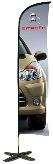 Kit mat voileline personnalisée 2.30 m pied croisillon - Autosignaletique