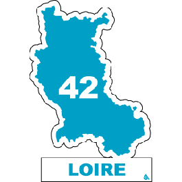 Autocollants du département 42 pour plaque d'immatriculation avec blason de  la Loire et du Forez