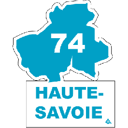 Autocollant plaque Blue Road 74 Haute-Savoie