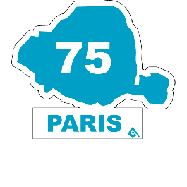 Autocollant plaque immatriculation Ile de France 75 Paris - Autosignalétique