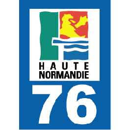Autocollant plaque immatriculation Haute Normandie 76 Seine Maritime -  Autosignalétique