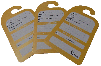 Affiches de prix carton à fixer sur le rétroviseur, en vente chez Autosignalétique
