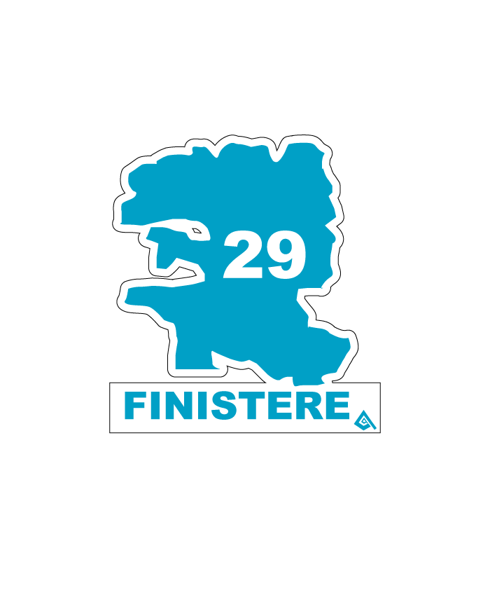 2 Autocollants Plaque Immatriculation Finistère 29 / Bretagne Breizh - Pour Voiture, Moto, Coffre