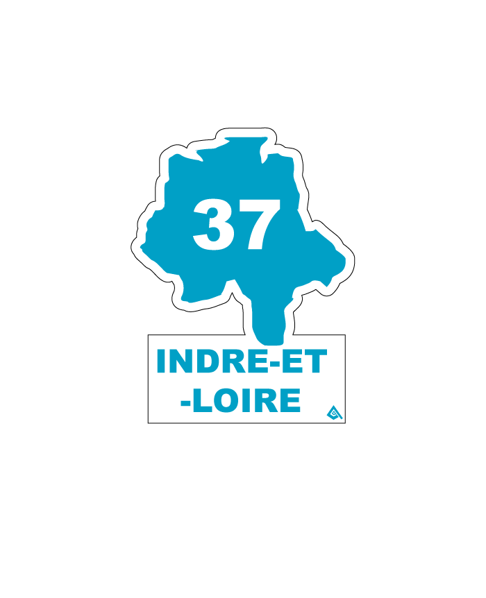 Autocollant 37 département de l'Indre et Loire - Autosignalétique