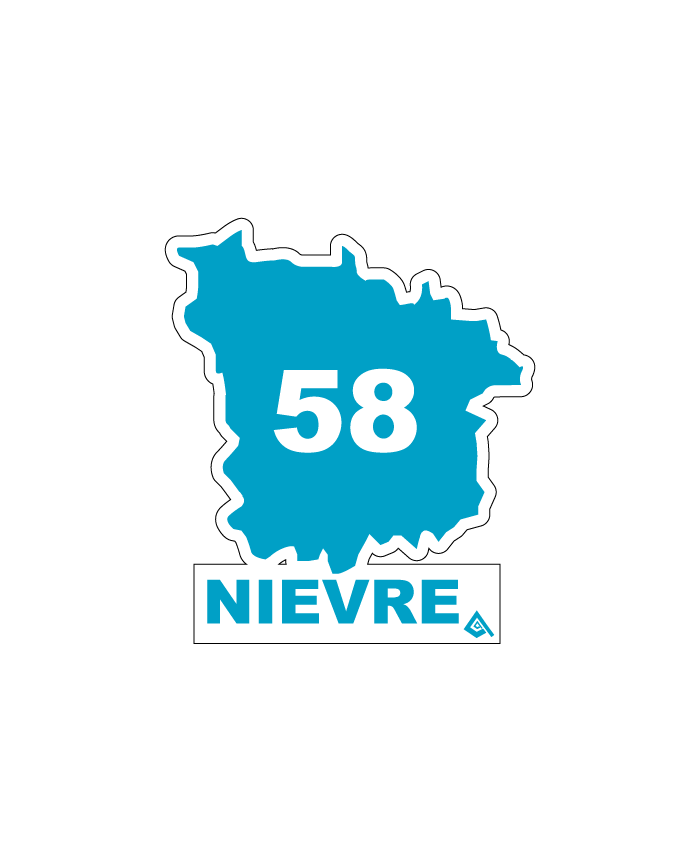 Autocollants Département 58 (Nièvre) - Lot De 2 - Style Plaque D'Immatriculation - Fabriqué En France
