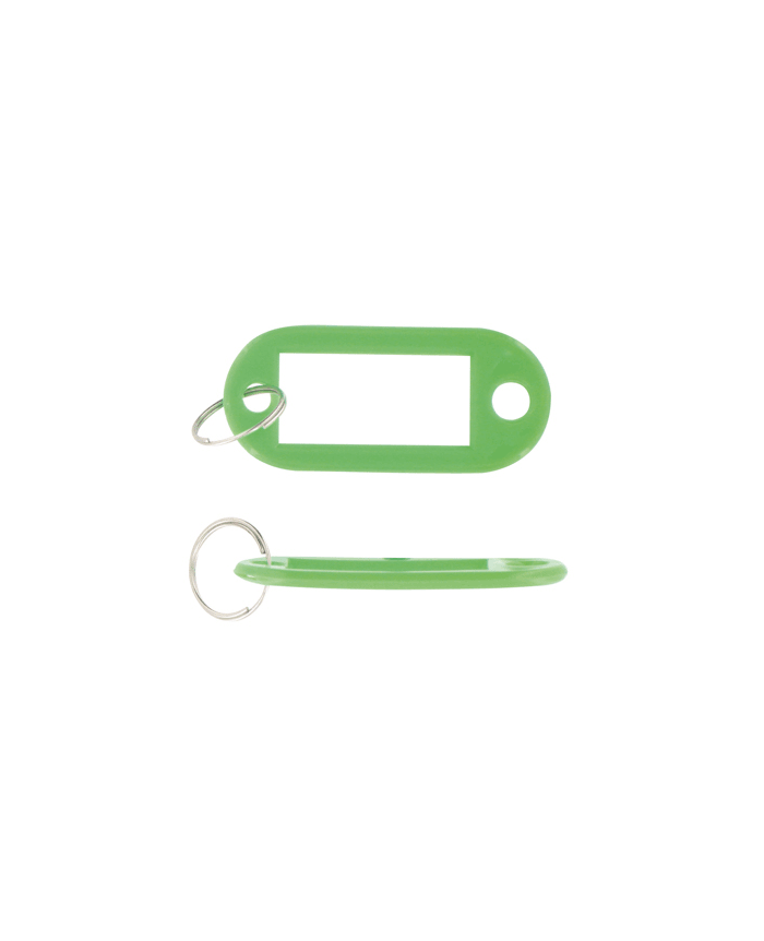 Porte clef vert avec étiquette