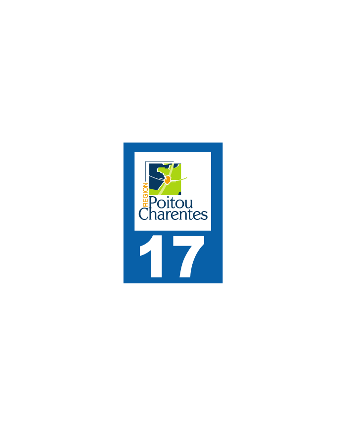 Autocollant plaque immatriculation Poitou-Charentes 17 Charente ...