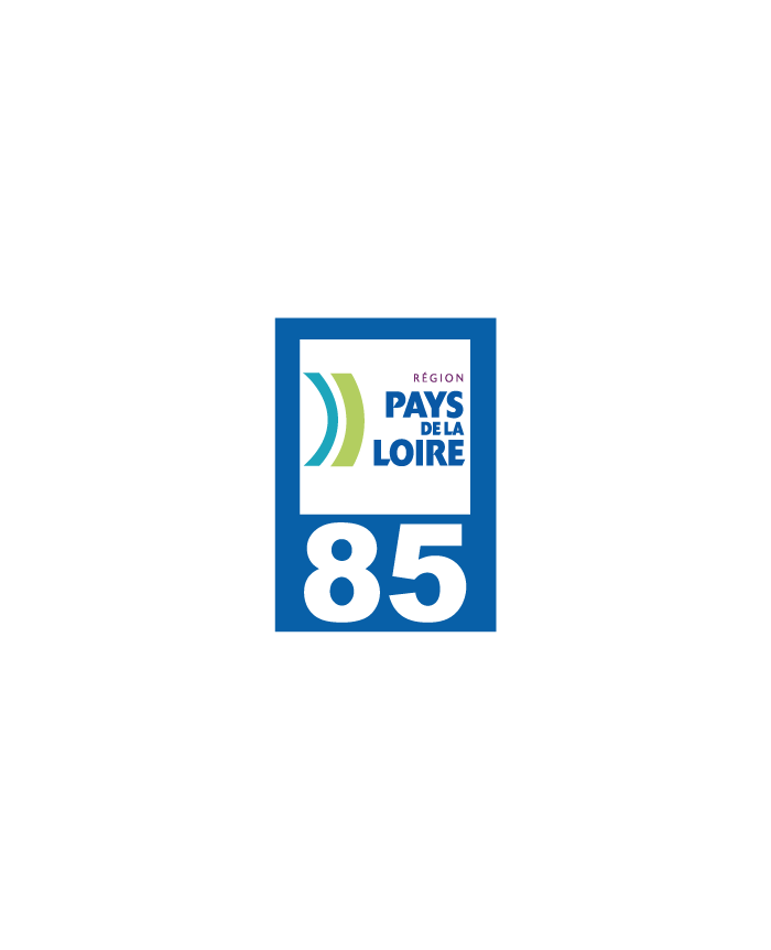 Autocollant Stickers plaque d'immatriculation DEPARTEMENT 85 PAYS DE LA LOIRE