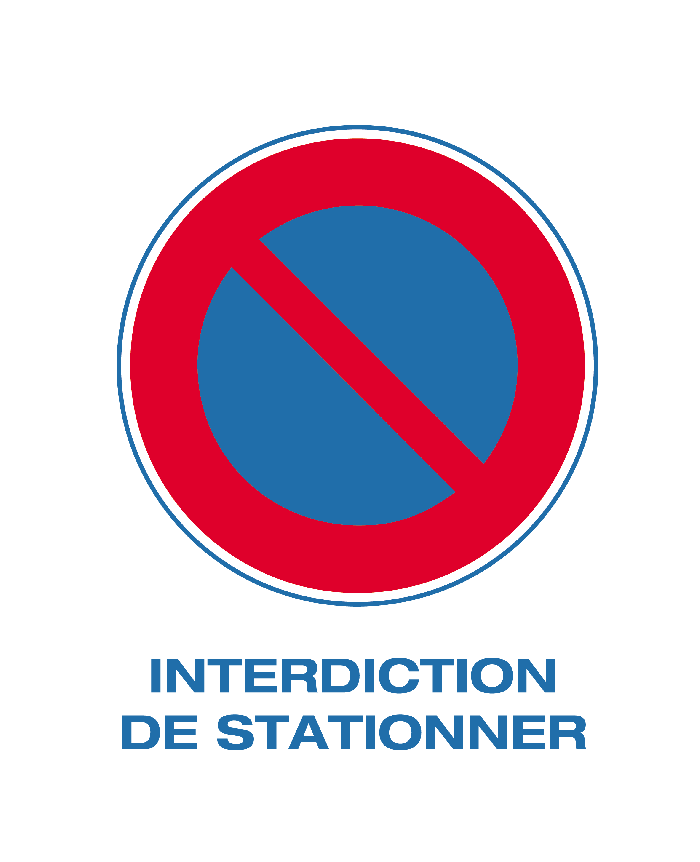 Etiquette adhésive interdiction de stationner dissuasive