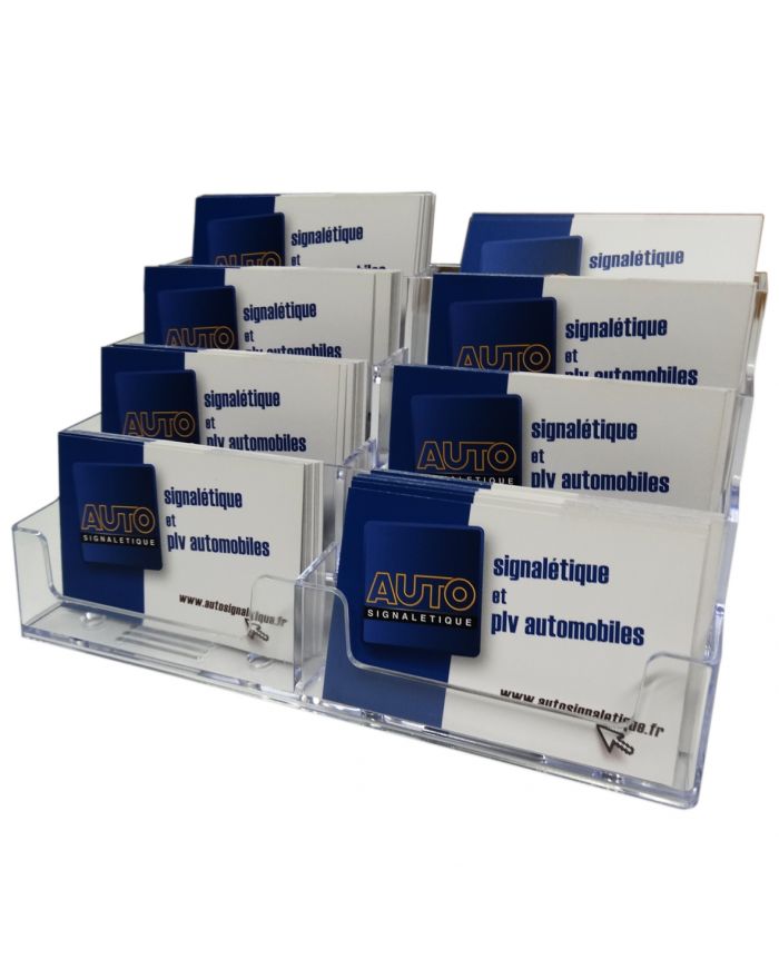 Présentoir de carte de visite 8 bacs ASK507 Autosignalétique