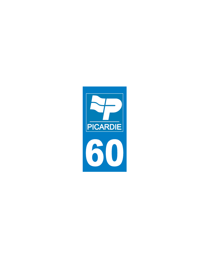 60 Oise autocollant plaque immatriculation auto Haut-de-France département  sticker nouveau logo
