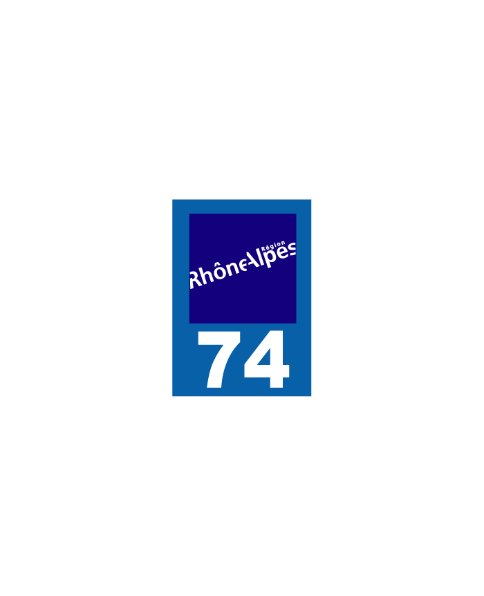 Stickers autocollant - Plaque d'Immatriculation Voiture 74 Haute-Savoie