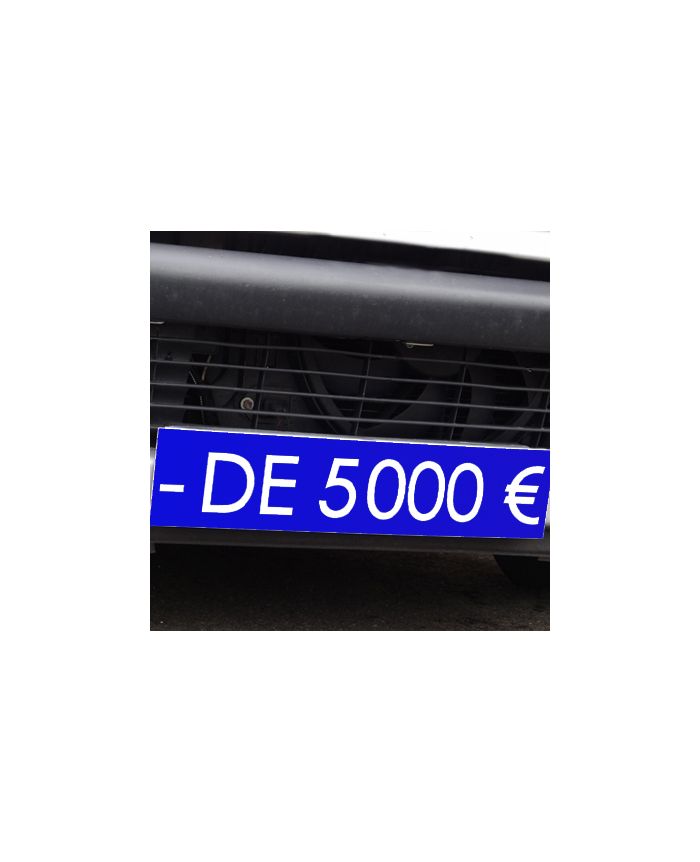 Autocollant Pare Brise Avantage bleu - de 5000 € - Autosignalétique