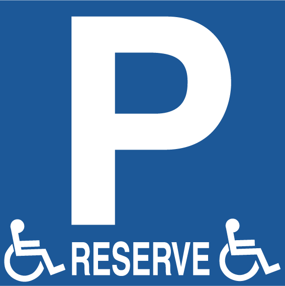Autocollant parking réservé handicapé disponibles dans de nombreux formats chez Autosignalétique
