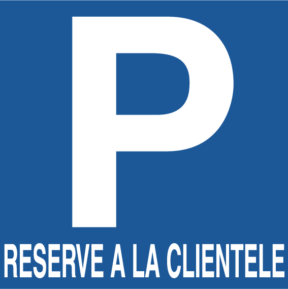 Panneau PVC Parking réservé à la clientèle à commander en ligne chez Autsoignalétique