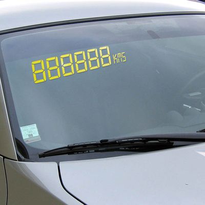 Chiffres digitaux adhésifs kilométrage jaune à commander chez Autosignalétique