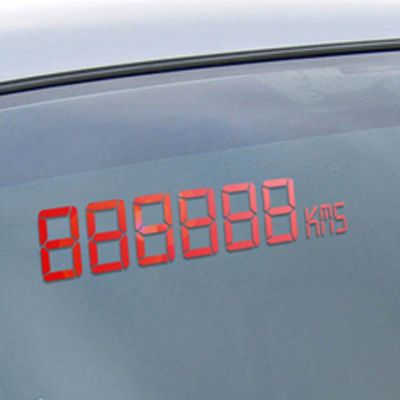 Chiffres digitaux adhésifs kilométrage rouge à commander en ligne chez Autosignalétique