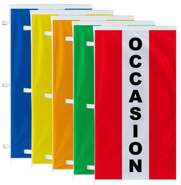 Large gamme de drapeaux occasion disponile dans différents coloris