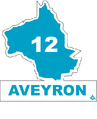 Autocollant 12 département de l'Aveyron